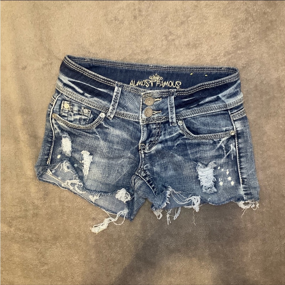 Denim micro mini shorts